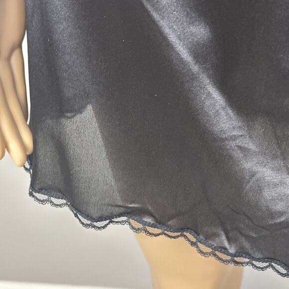 Vintage Wondermaid Half Slip Short Black Size Small 100% Nylon USA Made Lace - Picture 4 of 5